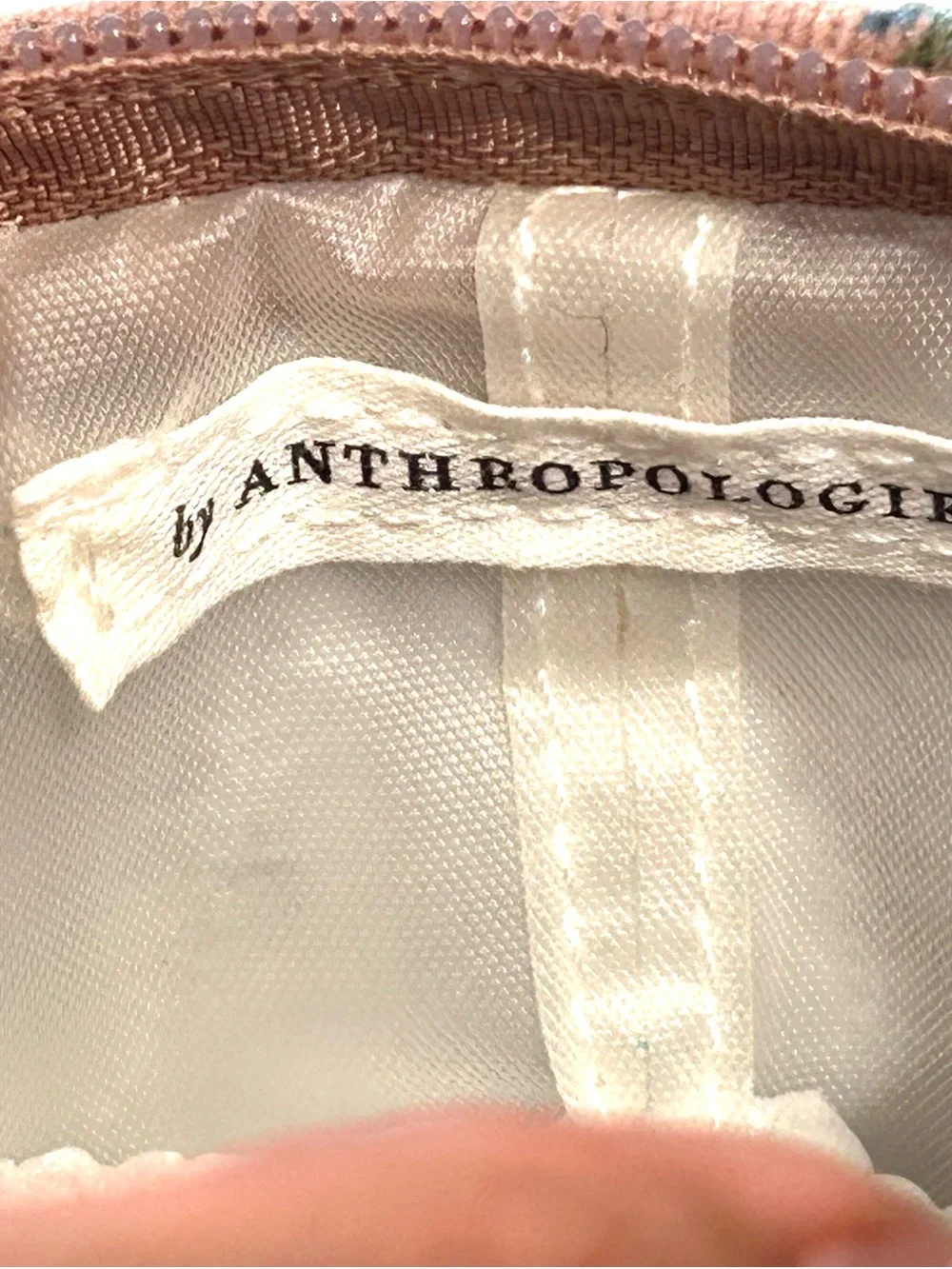 Anthropologie Quilted Velvet Cosmetic Bag